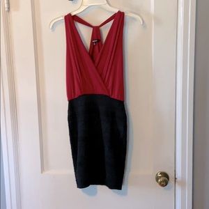Red & Black Cross Back Dress